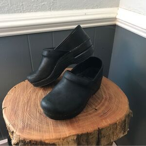 Dansko Black Leather Mules
